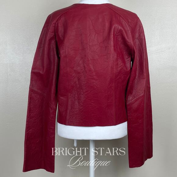 Rare Red Leather Jacket ASO Buffy the Vampire Slayer Tie Front Deadstock Vintage - Picture 6 of 13